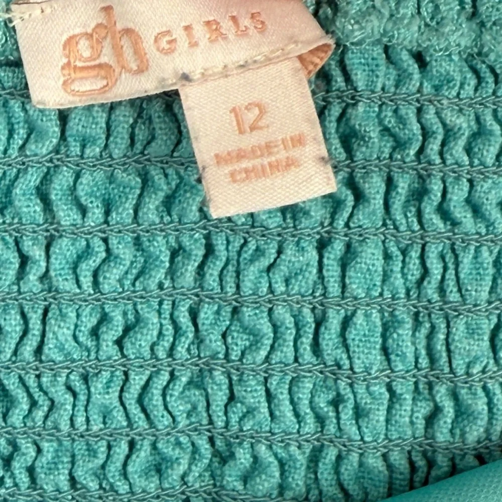 GB Girls Sleeveless Fit and Flare Teal Boho Midi Dress size 12 - Picture 7 of 10